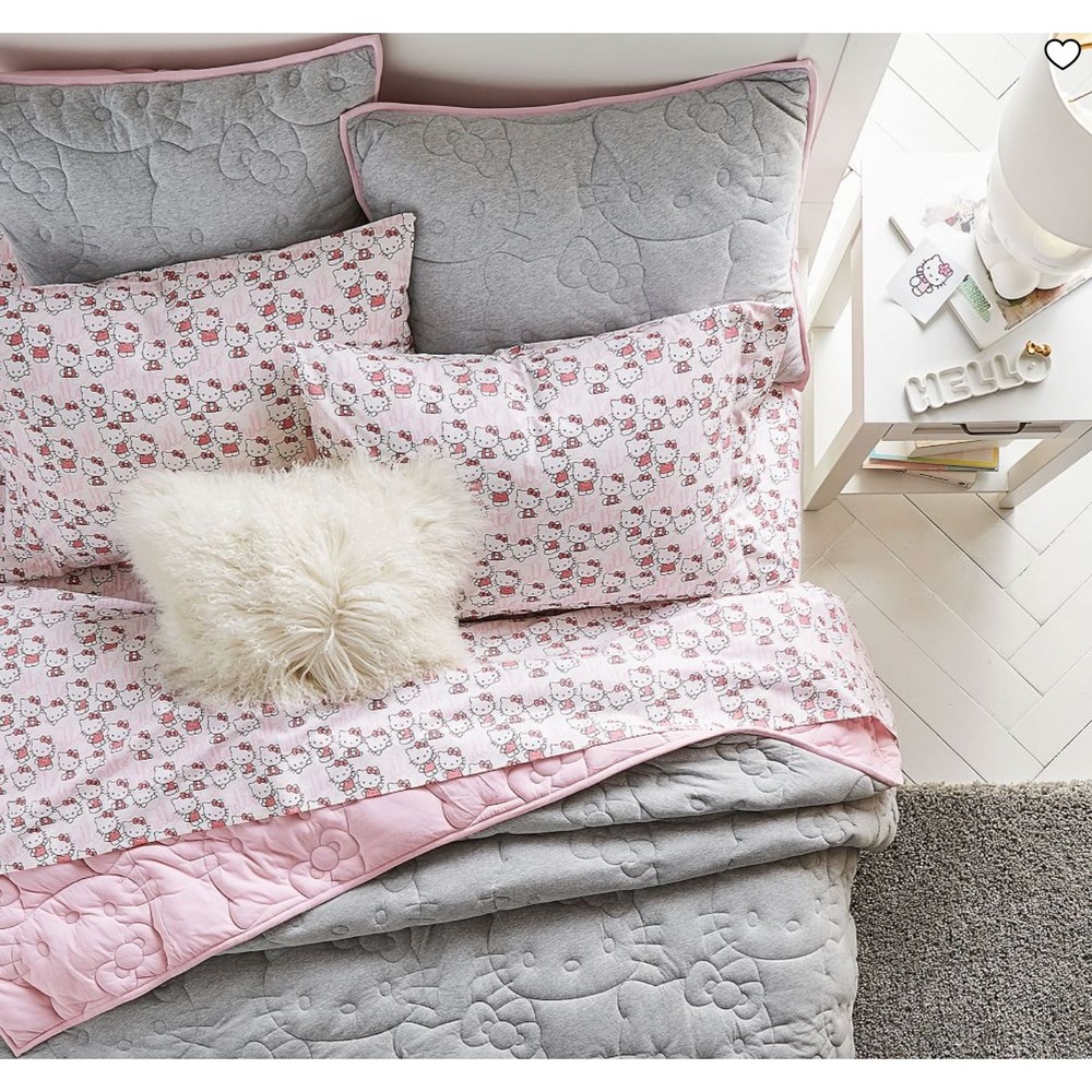 Pottery Barn Teen Hello Kitty Full Sheet 2-pc Set Pink Sanrio 100% Cotton Girl
